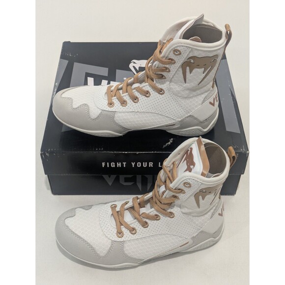 Venum Elite Boxing Shoes White/Gold Size 6 (EU 38) – Mid-Top main image 5